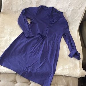 Tahari violet-blue, tie waist, t-shirt dress